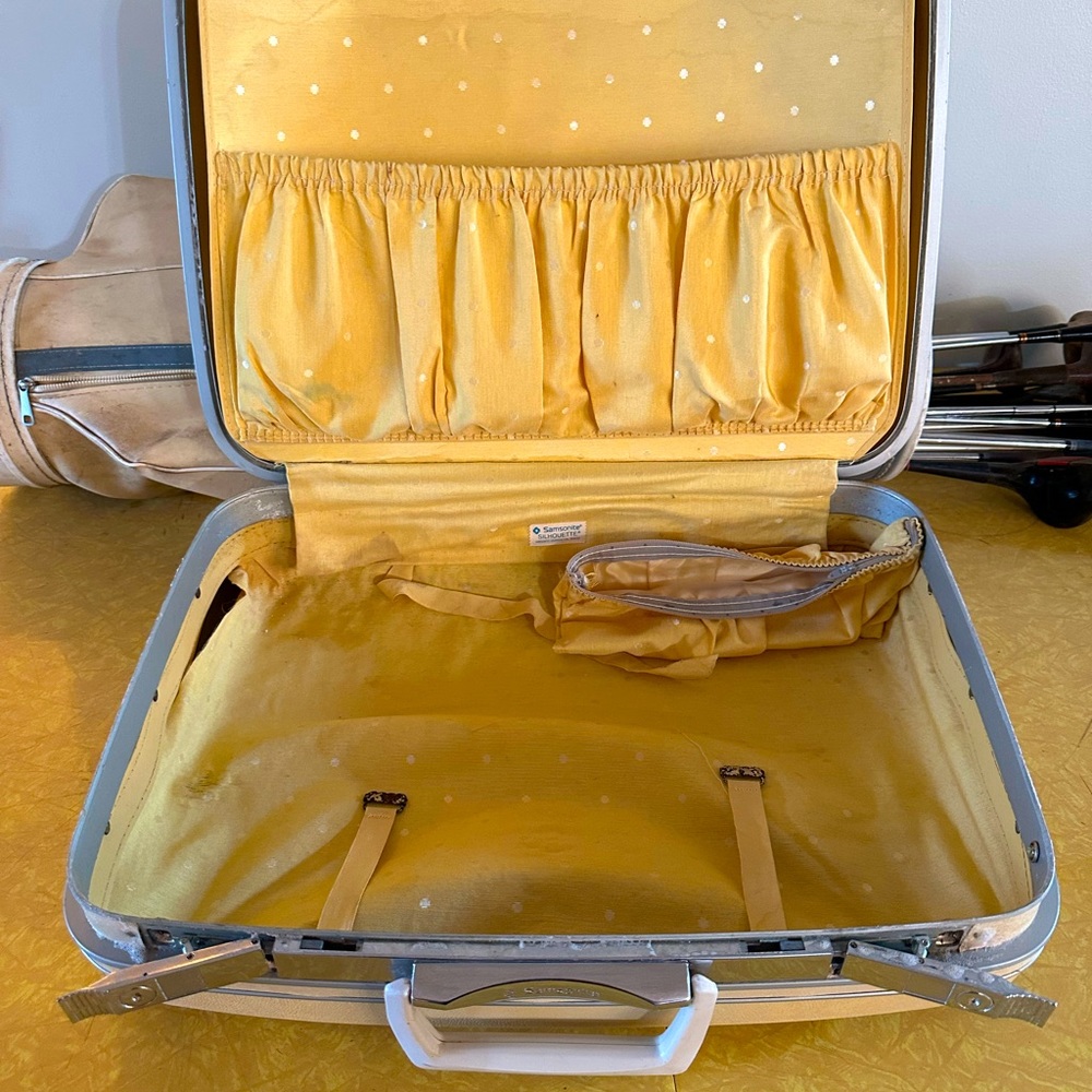 Vintage Samsonite Luggage, light yellow